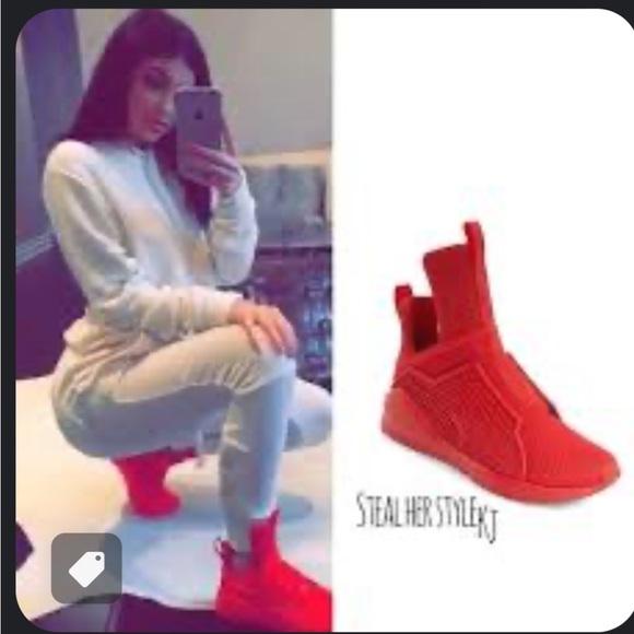 Kylie Jenner Red Puma Running Shoes, Sneakers DS2016 - Picture 2 of 15